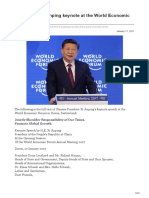 Full Text of Xi Jinping Keynote at The World Economic Forum (Davos) - 2017