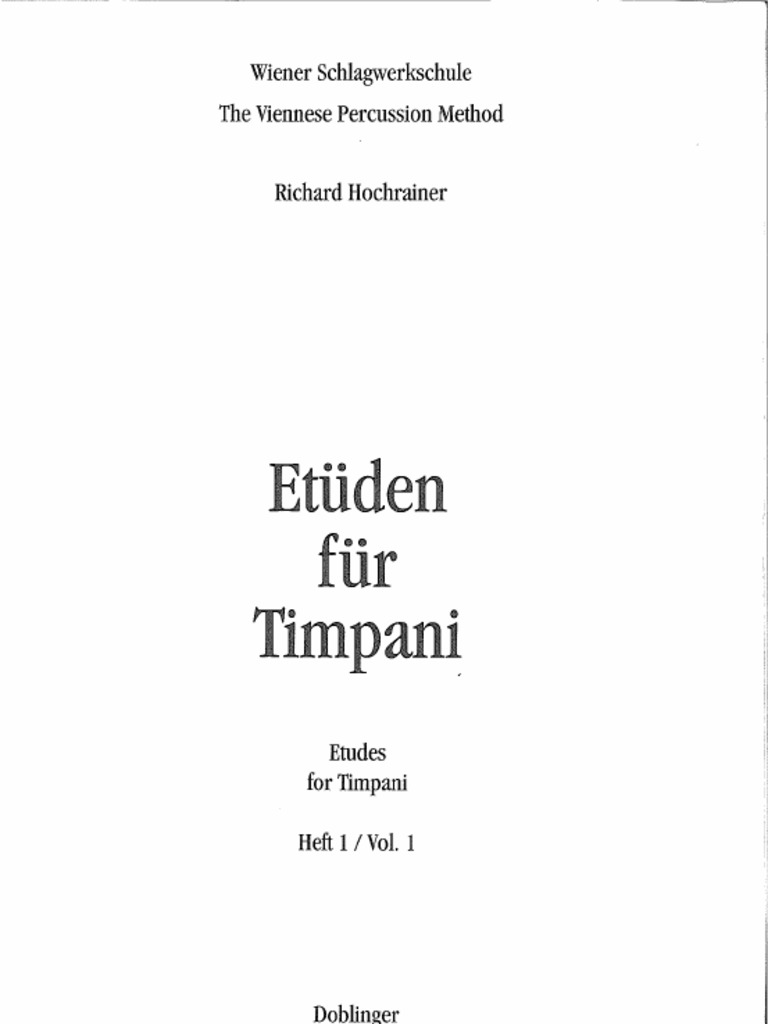 Etüden Für Timpani R. Hochrainer PDF