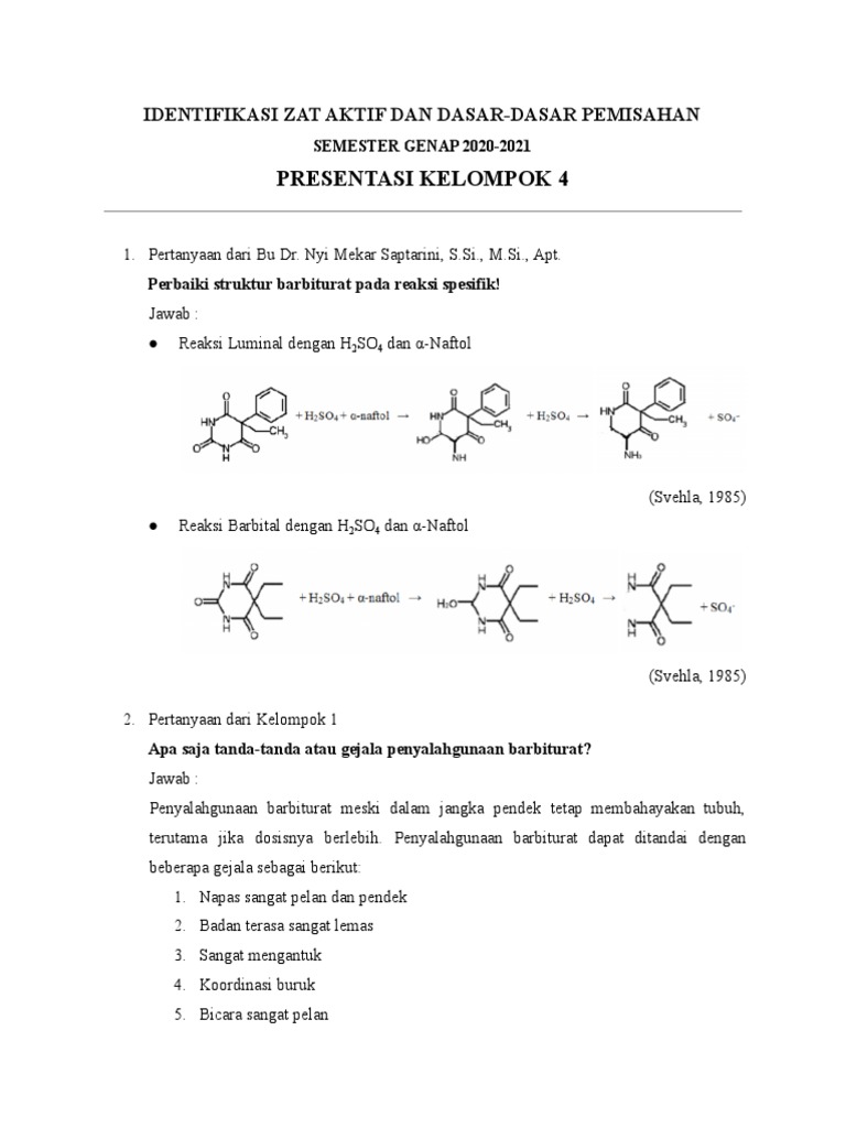 Mekanisme dan Identifikasi Barbiturat | PDF