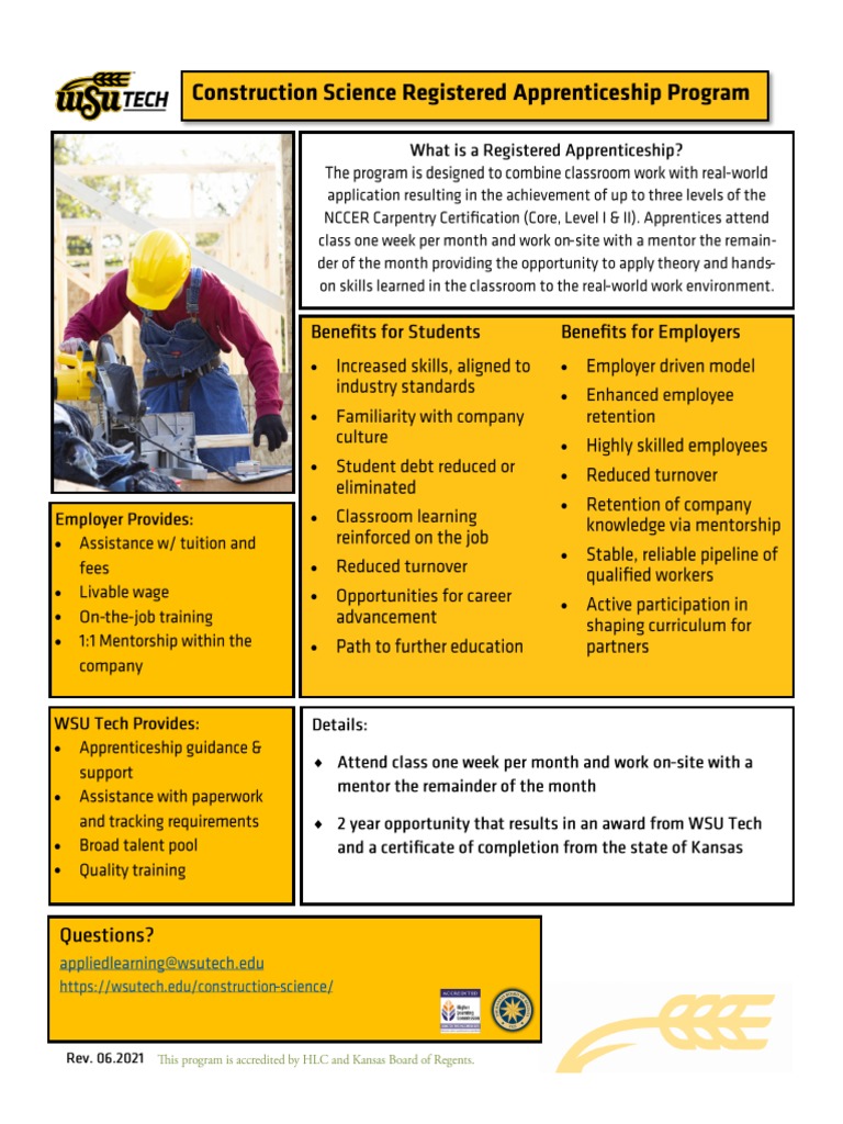 Registered Apprenticeship Construction Science | PDF