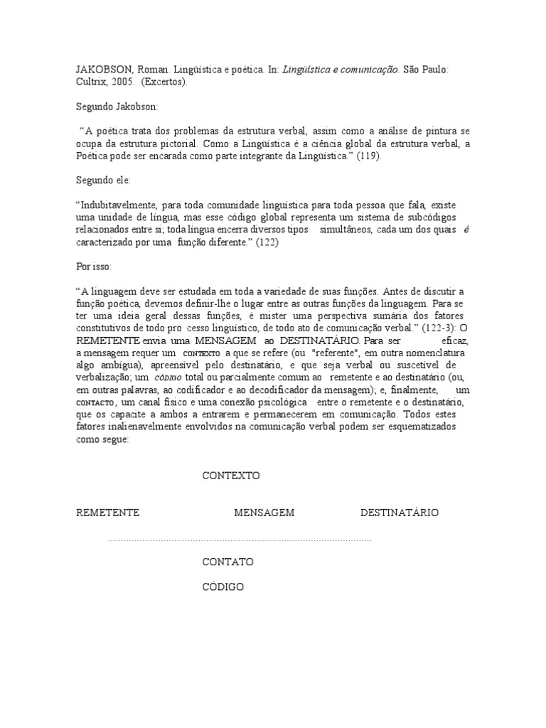Roman Jakobson Lingstica Y Potica Pdf