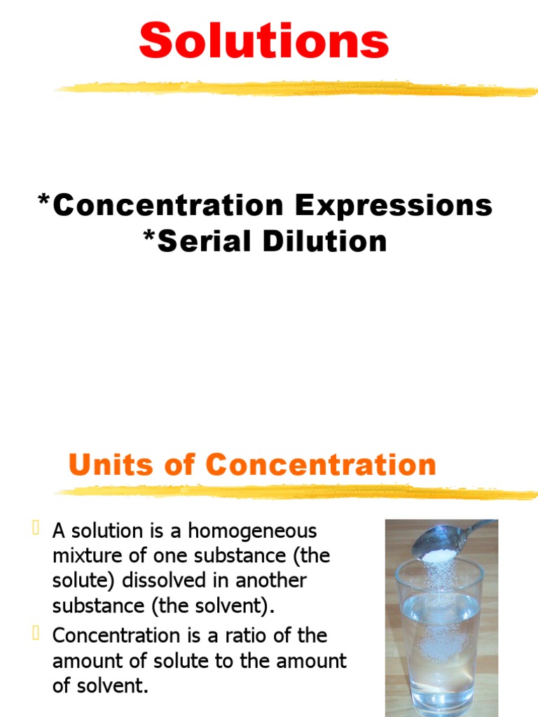 Serial Dilution Techniques and Calculations | PDF | Solution | Mole (Unit)