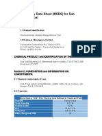 Material Safety Data Sheet (MSDS) For Sub Bituminous Coal: Section 1