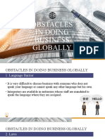 Obstacles in Doing Business Globally