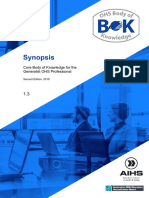 Synopsis: Core Body of Knowledge For The Generalist OHS Professional