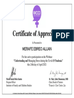 Certificate of Appreciation: Merafe Ebreo Aluan