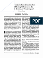 Does The Graduate Record Examination Predict Meaningful Success in The Graduate Training of Psychologists?
