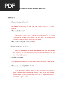 0.6 Ancient Rome Questions With Answers