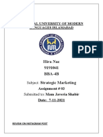 Hira Naz 9191041 BBA-4B Strategic Marketing: National University of Modern Languages Islamabad