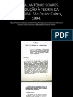 PDF.AMORA, ANTÔNIO SOARES. INTRODUÇÃO À TEORIA DA LITERATURA. São paulo- cultrix, 1994.