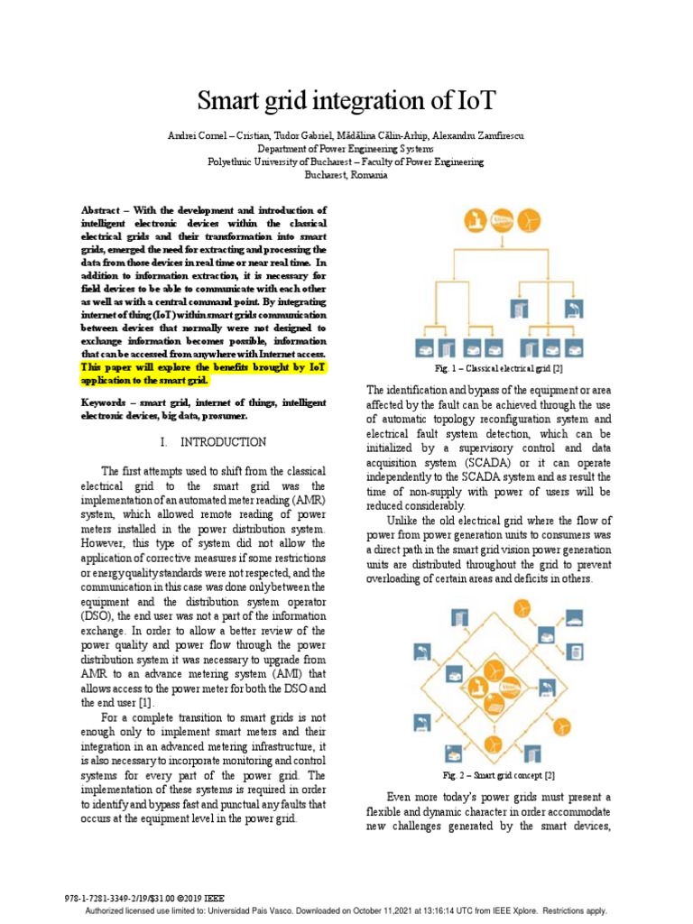 Smart Grid Integration of Iot: Fig. 1 - Classical Electrical Grid | PDF ...