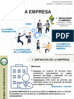 Principios de Administración: Elementos, Evolución y Clasificación de Empresas