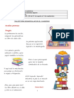 Analiza Poemas: Pregón: Taller para Desarrollar en El Cuaderno