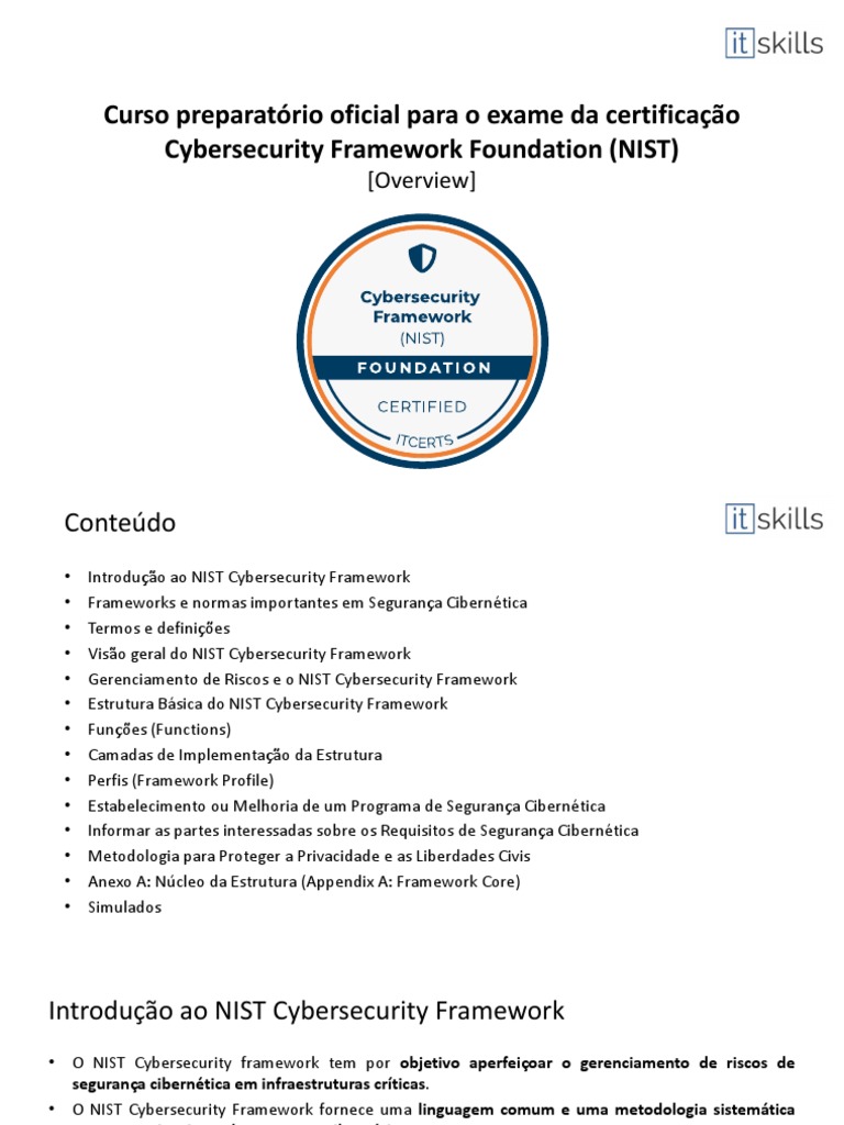 Curso NIST Cybersecurity Framework | PDF | Segurança | Segurança de ...