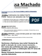 Cerimonial aniversário de 15 anos da Izabella Mota Fernandes