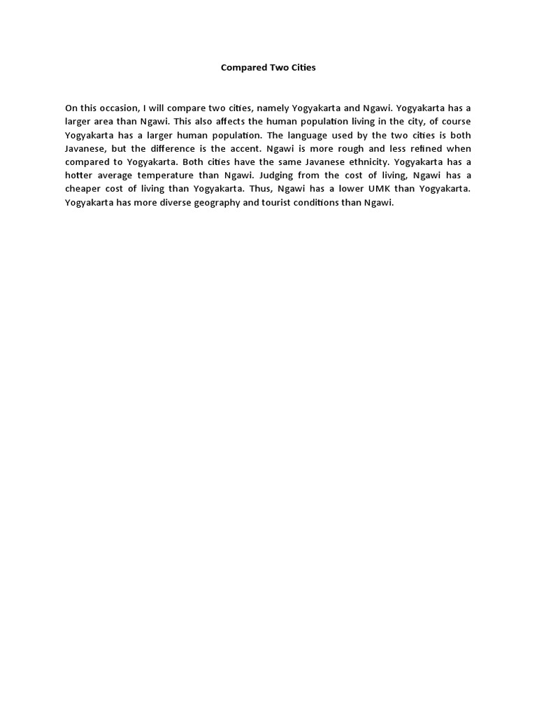 Compared Two Cities | PDF