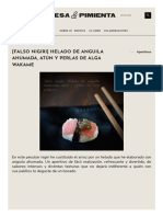 [Falso Nigiri] Helado de Anguila Ahumada, Atún y Perlas de Alga Wakame - Fresa y Pimienta