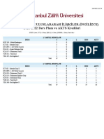 2021-2022 Siyaset Bilimi Ve Uluslararası İlişkiler (İngilizce) Ders Planı Ve AKTS Kredileri