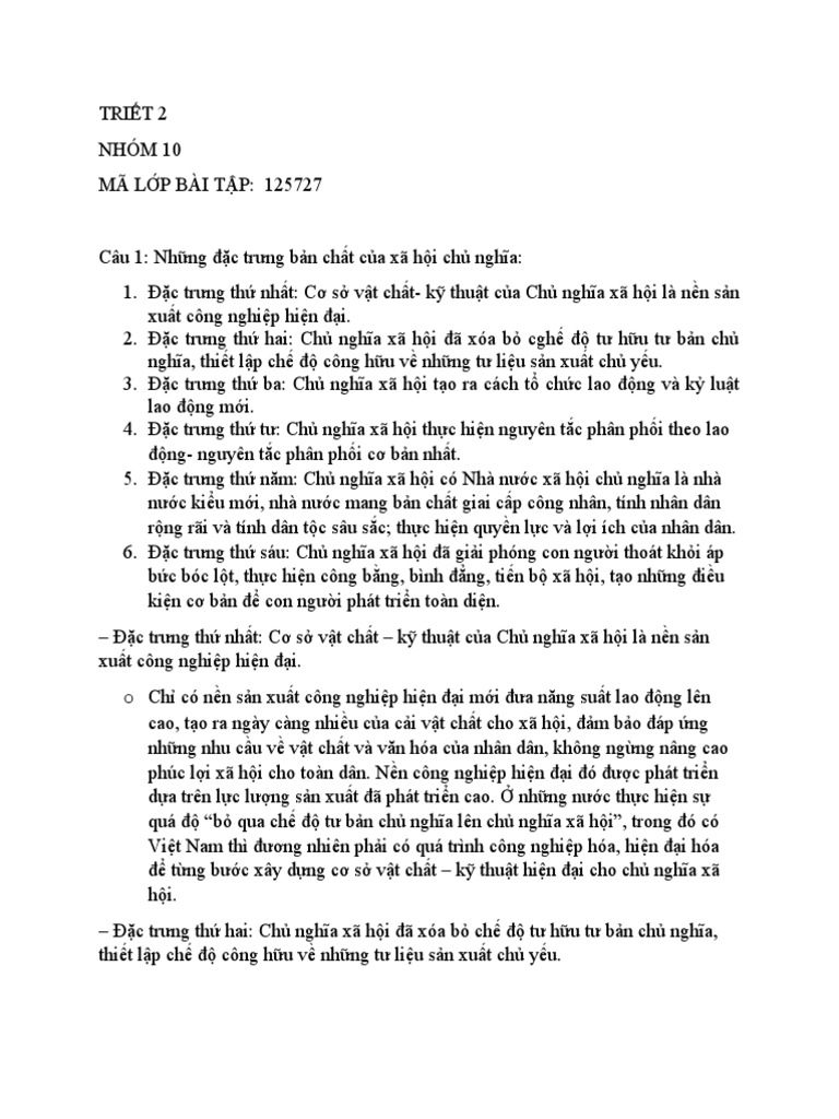 TRIẾT 2-BÀI TẬP BUỔI 2 | PDF