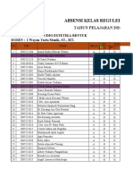 Absensi Dan List Memesis Kelas Reguler 2020