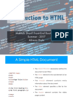Introduction To HTML: Maktab Sharif Front-End Bootcamp Summer - 2017 Alireza Riahi