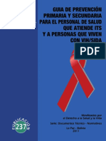 237 Guía Prevención Primaria y Secundaria Personal de Salud Que Atiende ITS y a Personas Que Viven Con VIH SIDA