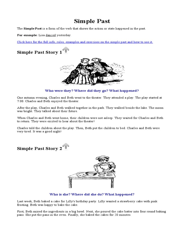 Past Tenses in Stories | Download Free PDF | Cakes | English Language