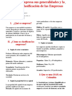 Empresa Sus Generalidades y La Clasificación de Las Empresas - Edwin Joya