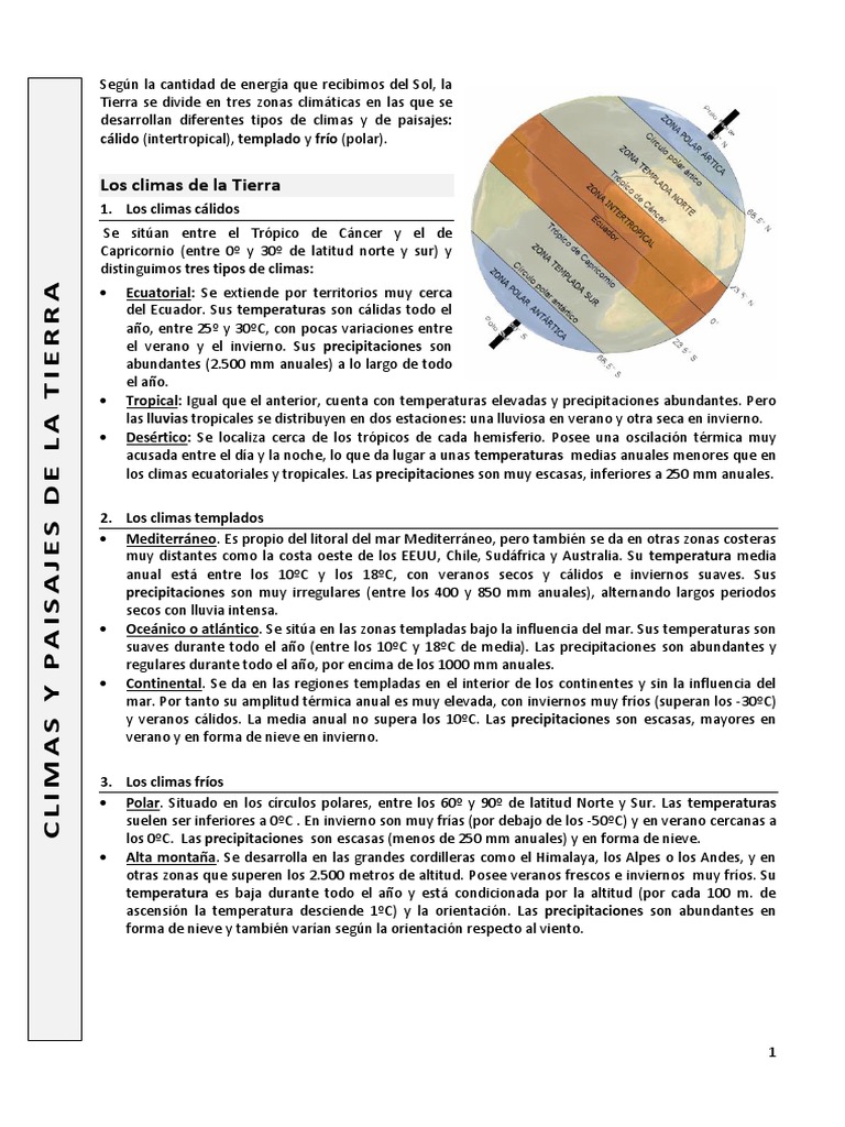 Climas y paisajes de la Tierra | PDF | Clima | Clima templado