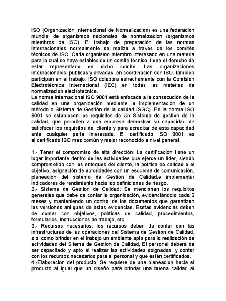 Guía sobre la norma ISO 9001 y su implementación | PDF | Calidad ...