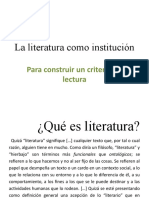 3. La literatura como institución