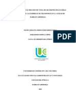 Diagnosticar el proceso de toma de decisiones financieras en empresas de transporte