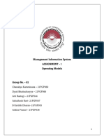 Management Information System Assignment - 1 Operating Models