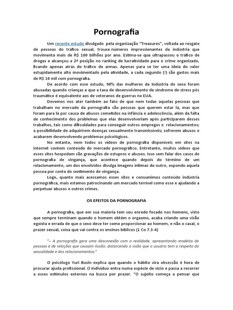 Pornografia | PDF | Filme pornográfico | Relação sexual