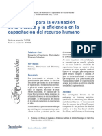 Metodología para La Evaluación de La Eficacia y La Eficiencia en La Capacitación Del Recurso Humano