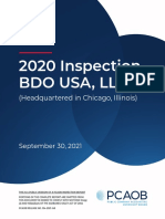 2020 Inspection Bdo Usa, LLP: (Headquartered in Chicago, Illinois)