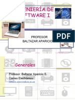 Ingeniería de Software I: Profesor Baltazar Aparicio S