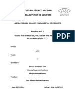 Instituto Politécnico Nacional Escuela Superior de Cómputo: Laboratorio de Análisis Fundamental de Circuitos