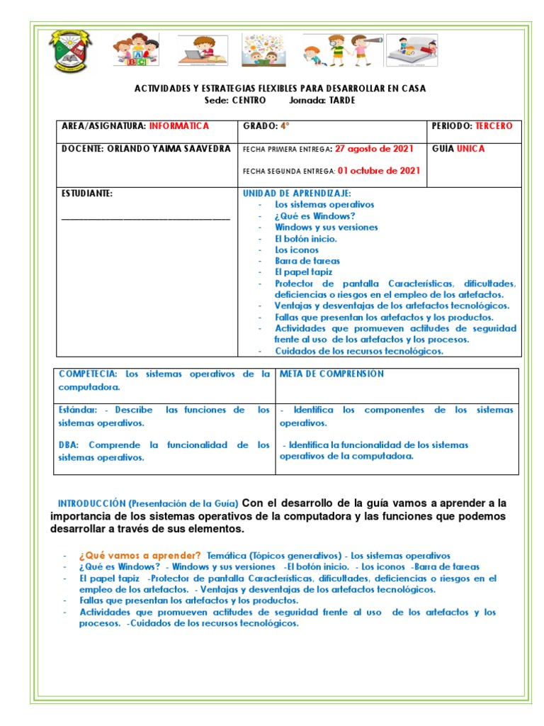 Guia Unica Periodo 3 Informática | PDF | Microsoft Windows | Informática