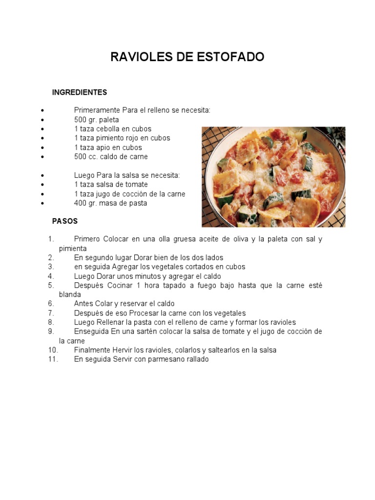 Ingles Receta | PDF