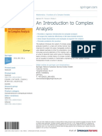 An Introduction To Complex Analysis: Agarwal, R.P., Perera, K., Pinelas, S