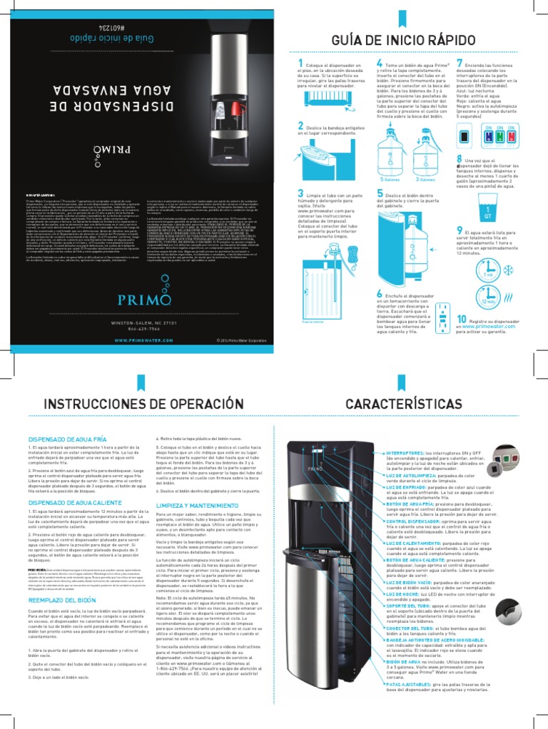 Dispensador Agua PRIMO PDF Agua Al por menor