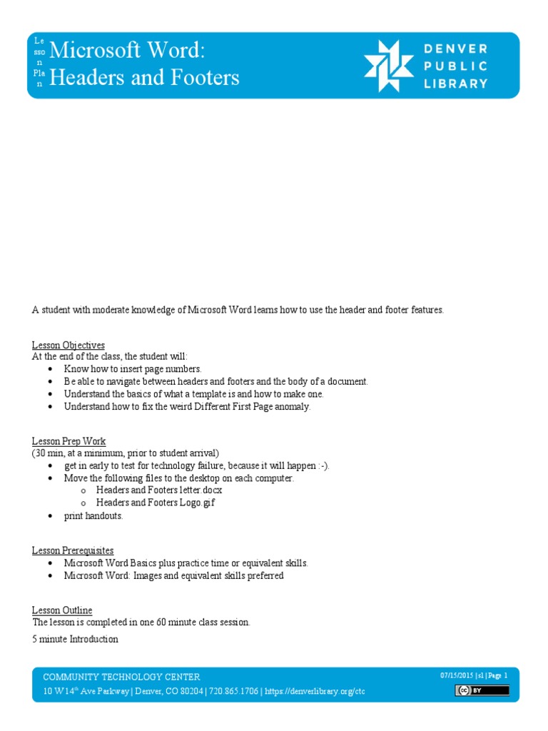 Mastering Headers and Footers in Word | PDF | Microsoft Word | Document