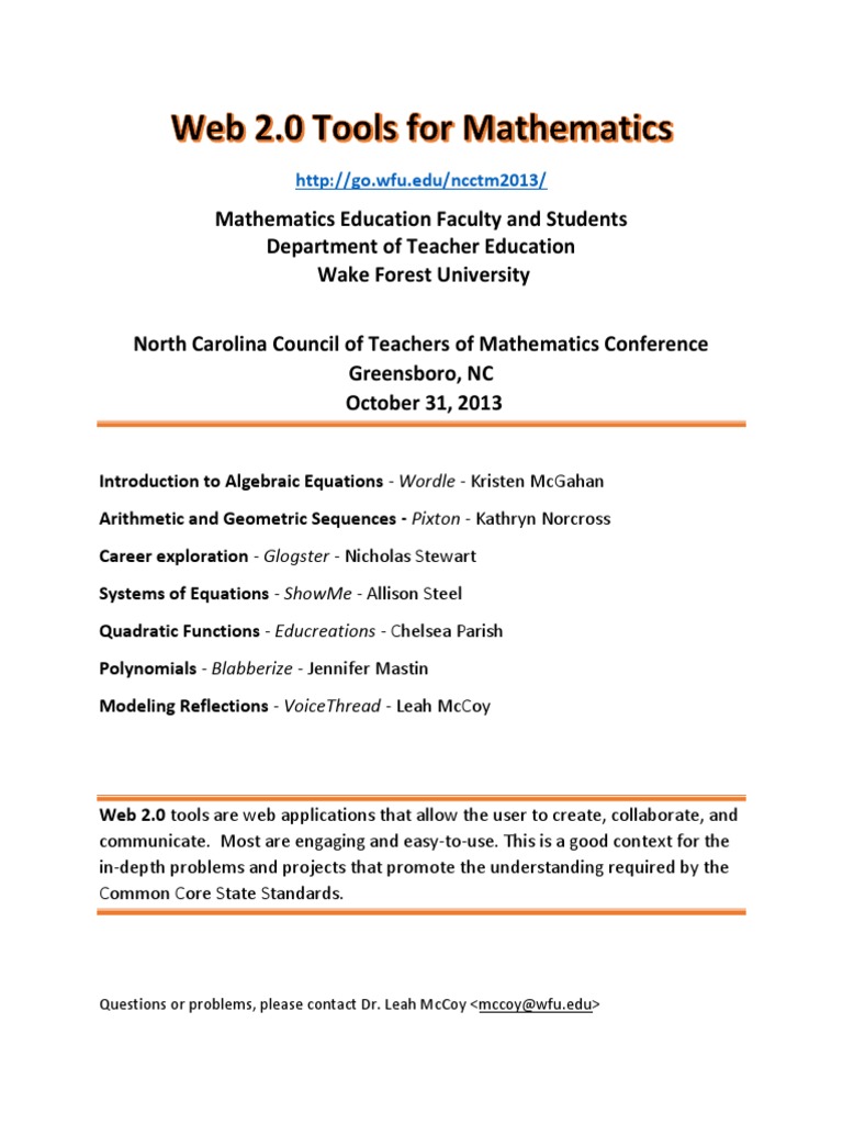 Mathematics Education Faculty and Students Department of Teacher