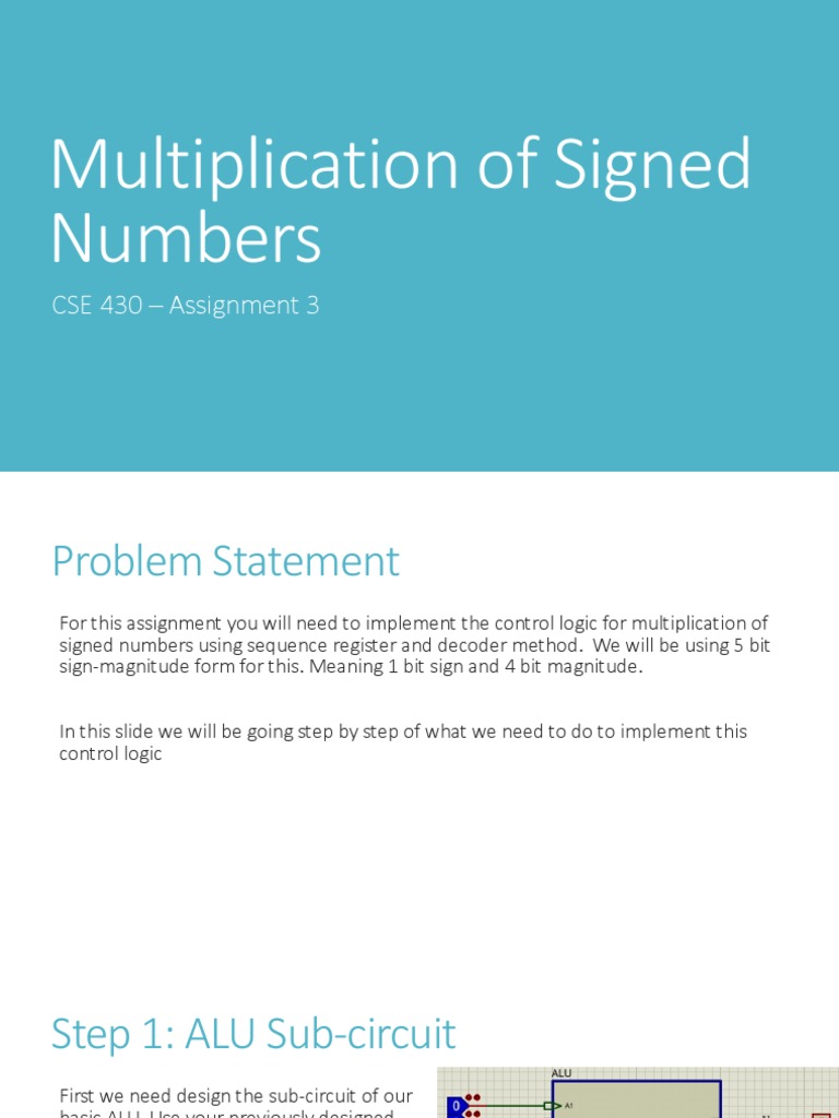 Multiplication of signed numbers cse 430 assignment 3 pdf