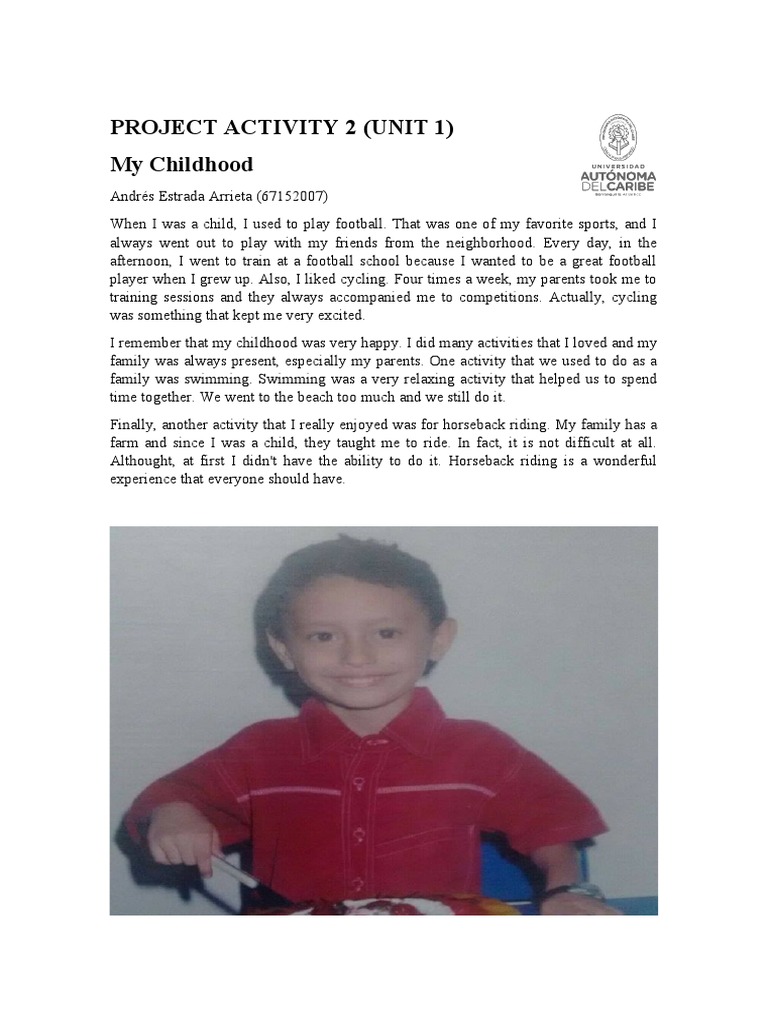 Project Activity 2 (Unit 1) My Childhood | PDF | Sports & Recreation