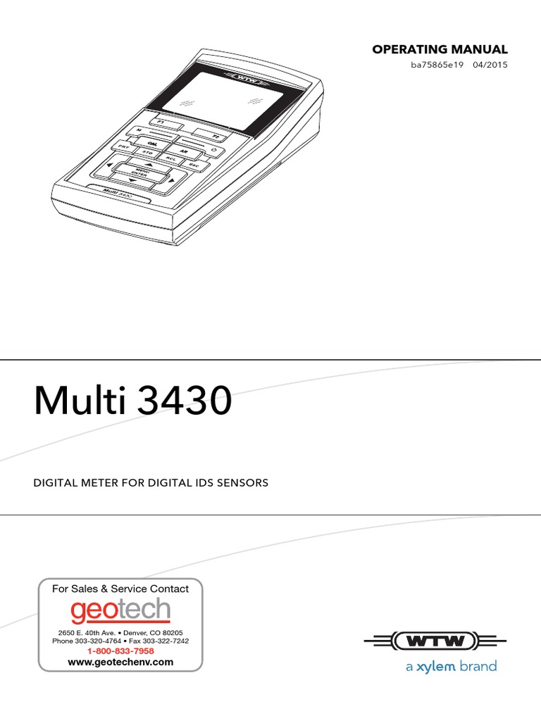 WTW Multi 3430 Ids PDF Usb Menu