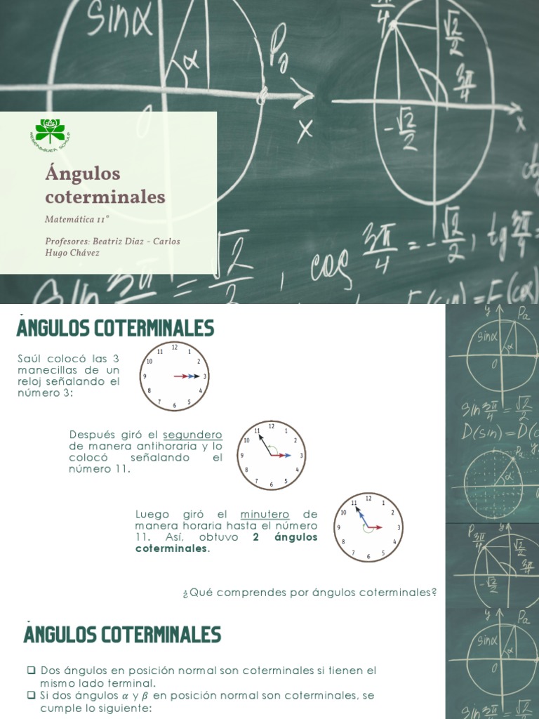 Ángulos Coterminales | PDF | Matemáticas | Matemática Elemental