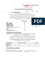 Universidad Del Valle de Toluca: Formato para Encuesta de Salud Bucal