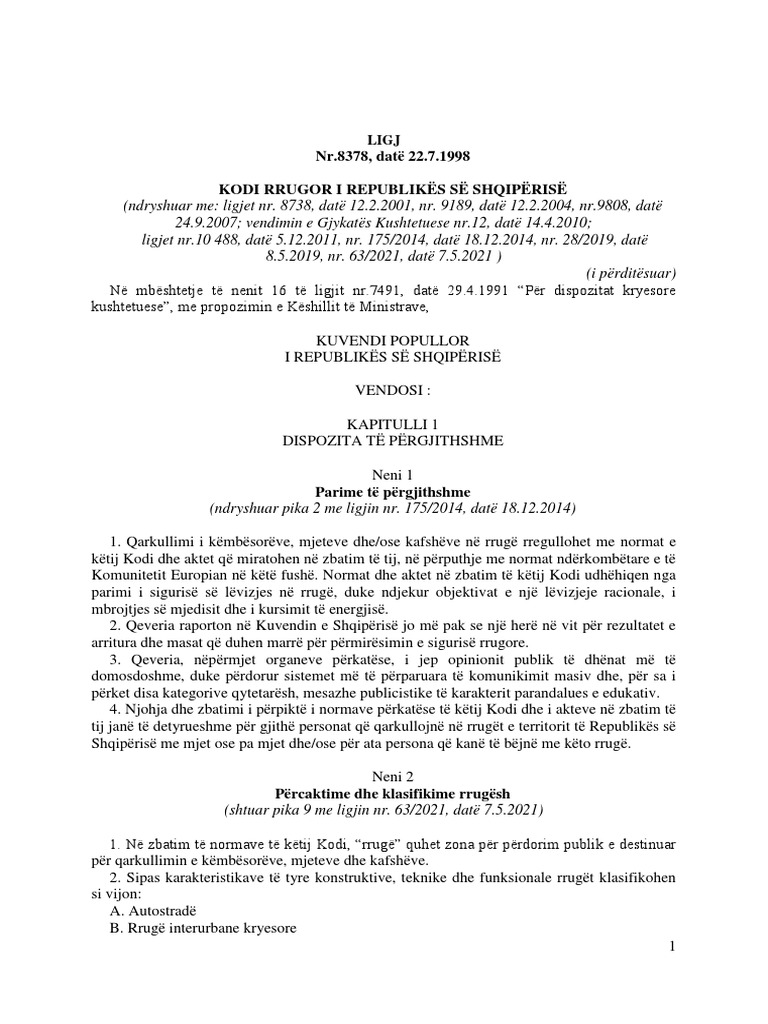 Kodi Rrugor I RSH | PDF